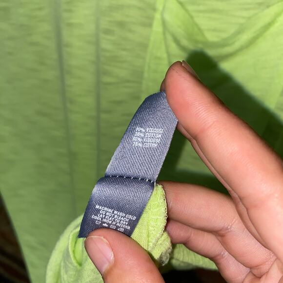 Aerie Neon Highlighter Yellow Short Sleeve V-Neck Burnout Pocket T-Shirt Size XS - Picture 5 of 6